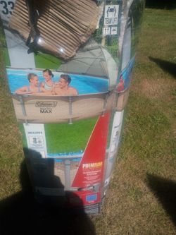 In box 14 foot Colman swimming pool