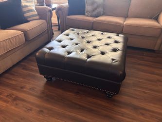 Leather ottoman