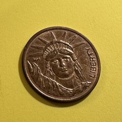 Vintage 1” Brass Token Liberty Freedom Coin