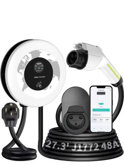 VDLPOWER Level 2 EV Charger, 11.5KW /50A Fast Home Charging Station, 27.3ft Extended Charging Cable, J1772 Wall Car Charger with Smart App (WiFi), 240