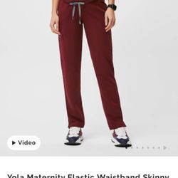 Burgundy Figs Maternity Scrub Pants 
