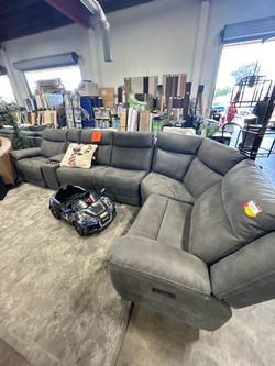 New Dark Grey power reclining sectional