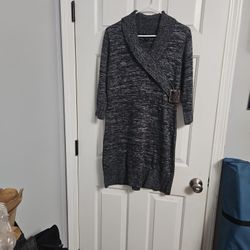 Alyx Womens Sweater Dress Heathered Grey  3/4 Sleeve L