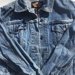 Harley blue denim jacket , size XS  $25