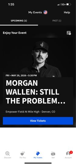 Morgan Wallen tix for tonight