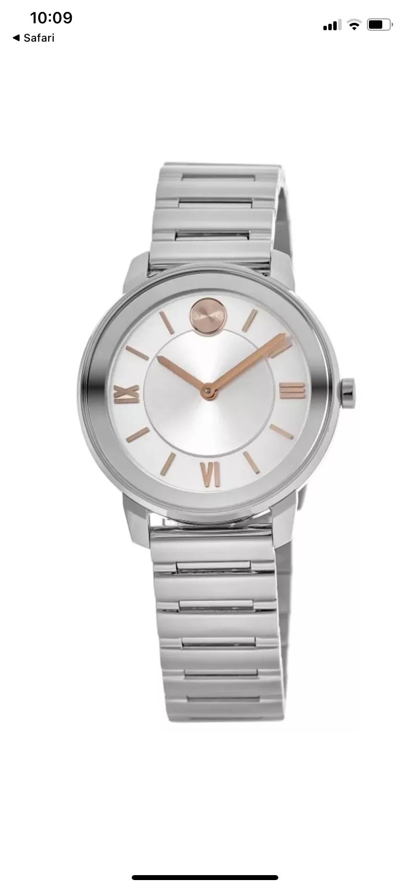 Movado Women’s Watch. Rose Gold/ Silver