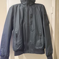 SuperDry Bomber-style Rain Jacket - Navy - Men’s Large - Exceptional Gently Pre-loved Condition