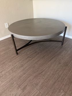 Round Concrete Top Coffee Table