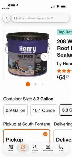 Henry Wet Patch Roof Leak Repair Sealant 3.3 Gallon