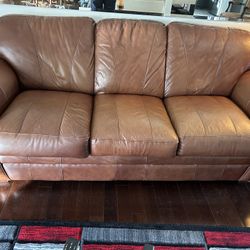 Leather Sofa W/ Matching Leather recliner 