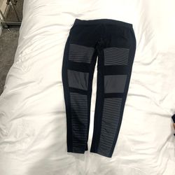 Express Moto Leggings - Black Medium Large Motocycle Faux Leather  