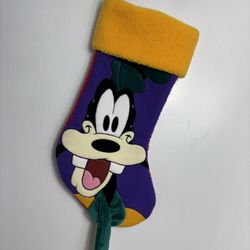 Vintage 90s Disney Store Goofy Christmas Stocking Sherpa Fleece Large 19” 