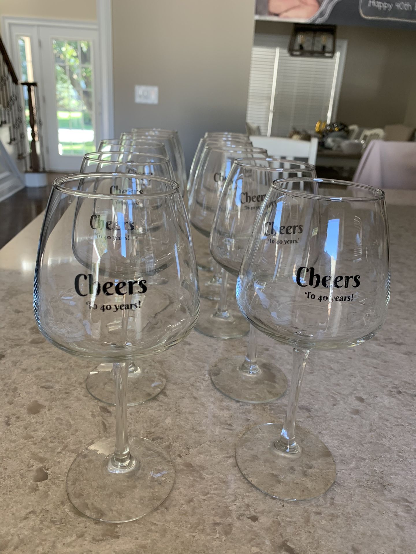 10 40th birthday wine glasses