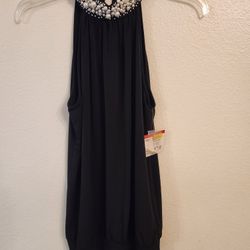 Women's Covington Petite Small Black Sleeveless Shirt