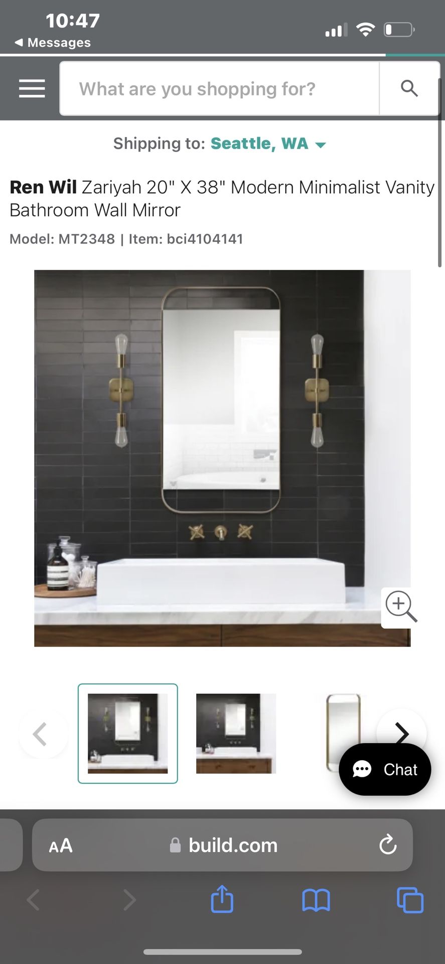 Modern Minimalist Vanity Bathroom Wall Mirror