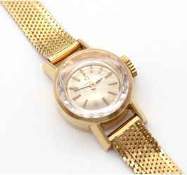 Vintage Omega Ladies Watch Solid 800 Gold Mesh Bracelet Cal 484 17J Swiss 26g