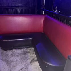 Red & Black Corner Lounge Booth Seating – Club / Restaurant Booth