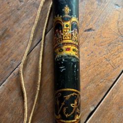 ANTIQUE HAND PAINTED POLICE NIGHT STICK TRUNCHEON 19TH CENTURY COLLECTIBLE 