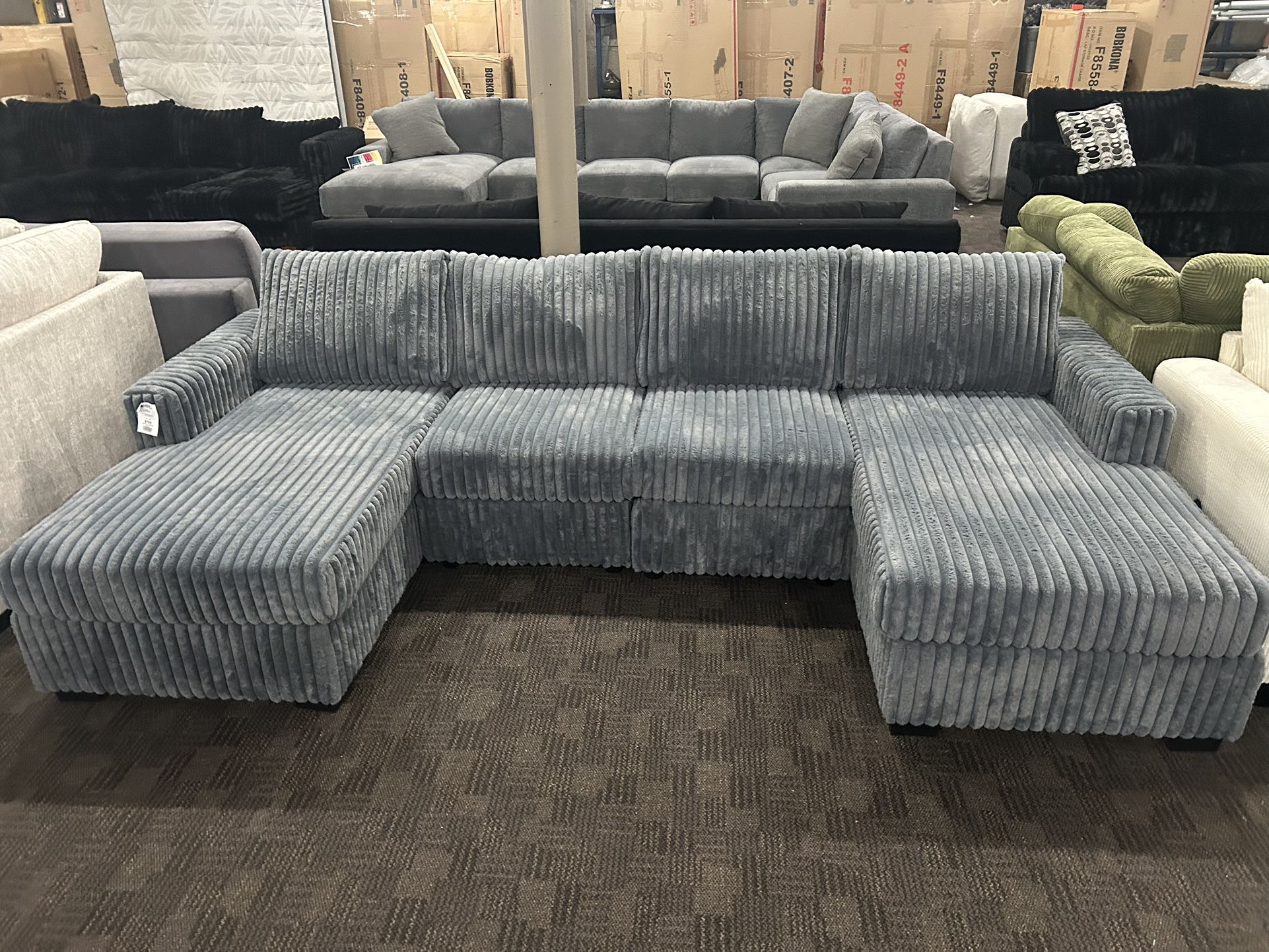 Thick Comfy Slate Gray Sectional 