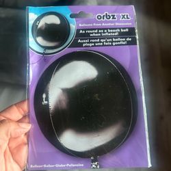 Orbz XL Black Round Foil Balloon