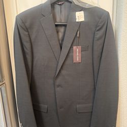 New $895 suit Michael Kors men 2 piece suit Wool charcoal grey 42L 
