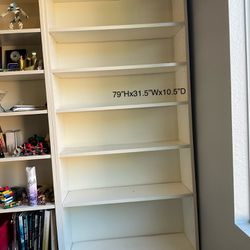 2 White  Bookshelves Bookcases