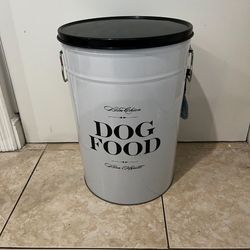 Metal Dog Food Canister Harry Barker Bin Chien… Large 40lbs Of Food…In Good Condition…$35