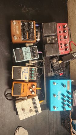 Pedals, pedalboard for sale together or individually