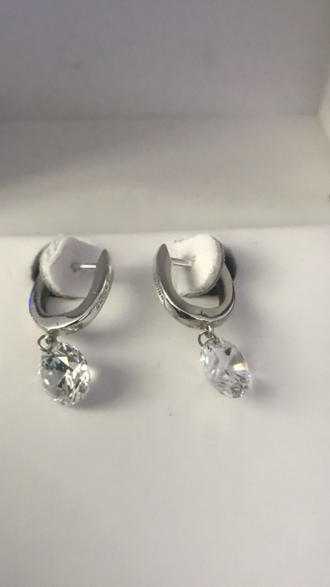 Simulated diamond dangled earrings