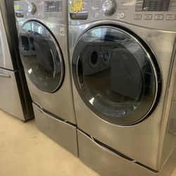 LG Used Front Load Washer And Electric Dryer Set Working Perfectly 4 Months Warranty 