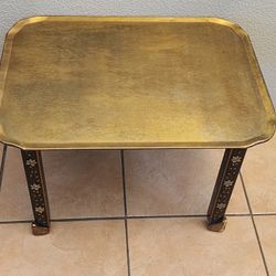 Baker Furniture Brass Top Chinoiserie Cocktail Table 