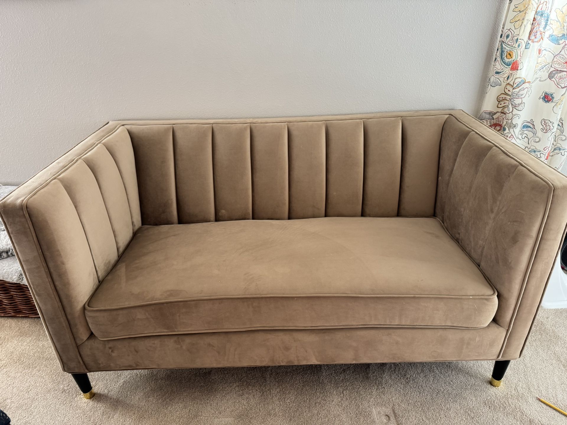World Market Velvet Loveseat
