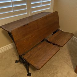 Double School desk - Solid maple Wood - Antique 