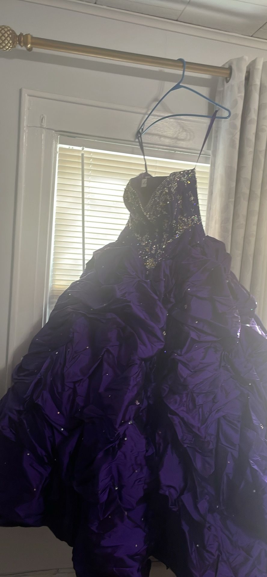 MoriLee Couture Sweet 16 dress in size 5/6, featuring its purple gown