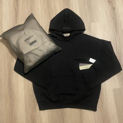 Black And Light Oatmeal Essential Fear Of God Hoodies. Size S,M,L