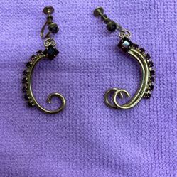 Vintage Amethyst Purple Evening Earrings Pair