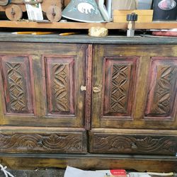 Vintage Wood Tool/Parts Storage Cabinet