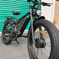 Dual Motor(2x1000W=2000W Total) Electric Ebike, Mountain Bike (26x4.0) 33-35 Mph