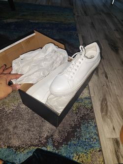 Vegan Leather White Sneakers 9.5