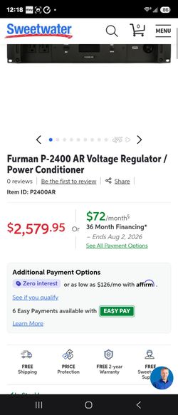 Furman P-2400 AR Voltage Regulator / Power Conditioner