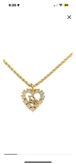 Authentic Dior Crystal Heart Necklace 