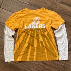 NBA yellow Lakers long sleeve shirt