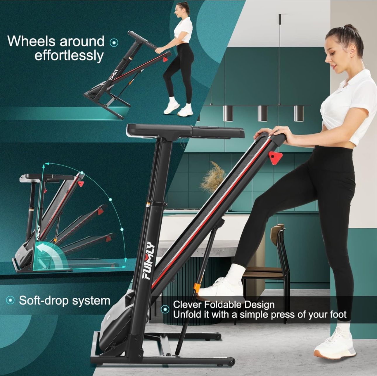 Walking Pad Treadmill With Incline Cardio Equipment FUNMILY