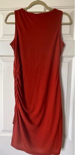 Red Sleeveless Ruched Mini Dress