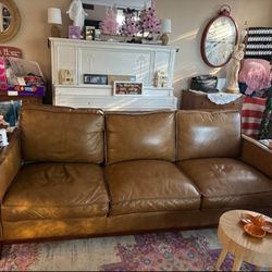 Brown Leather Sofa 