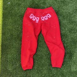 Spider Worldwide Men's Red and Pink Joggers-tracksuits(67)45
