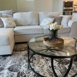 3pc Glass with Black Coffee Table + 2 Matching End Tables 