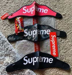 x3 SUPREME NEOPRENE Face Masks, Skittles & Sticker & 2 Bags * IN HAND * NEW OUTDOO SKI MOTOCROSS FW14