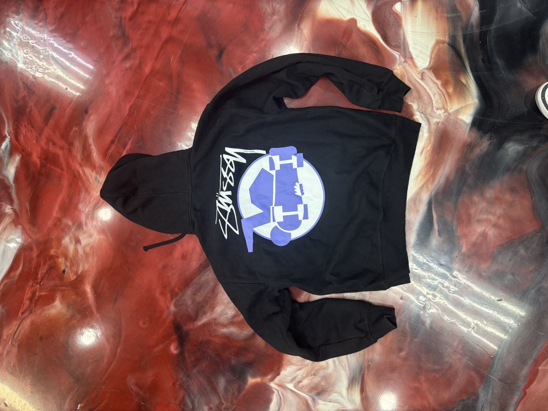 Black Stussy hoodie size Large