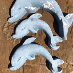 Cement Dolphins Wall Art